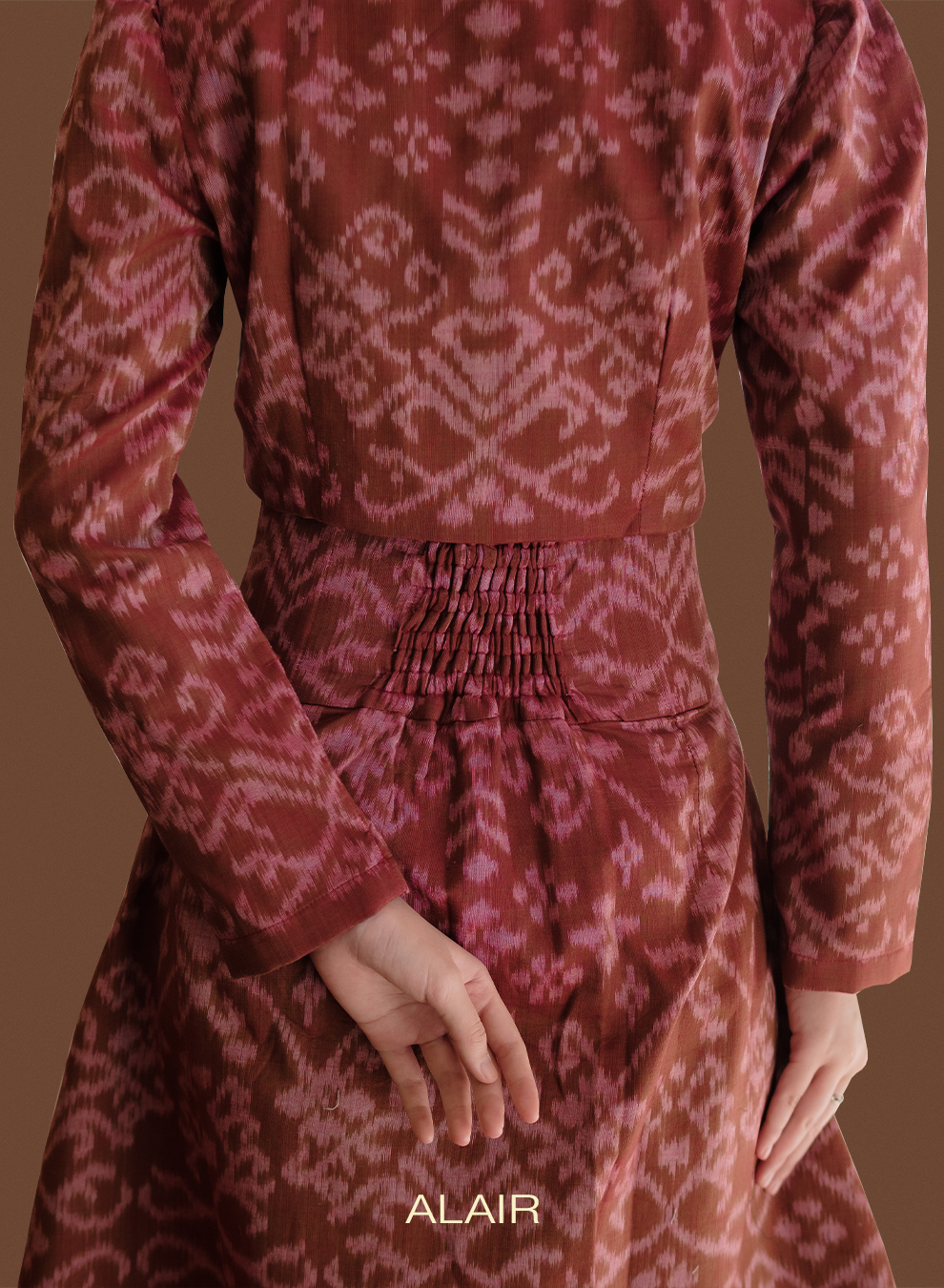 ALAIR | Kirana Set Blazer & Skirt Tenun Wanita - Maroon